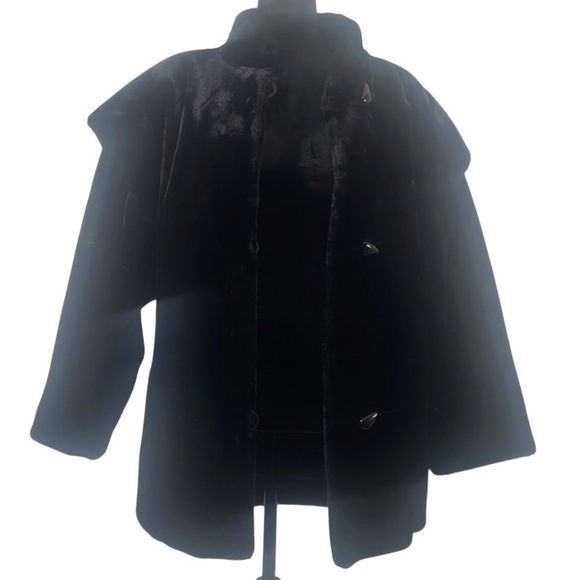 Vintage Sportowne Black Faux Fur Coat,Expressly for Dillards,size 6 - Picture 14 of 15